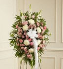 Pink and White Sympathy<br> Standing Spray Davis Floral Clayton Indiana from Davis Floral